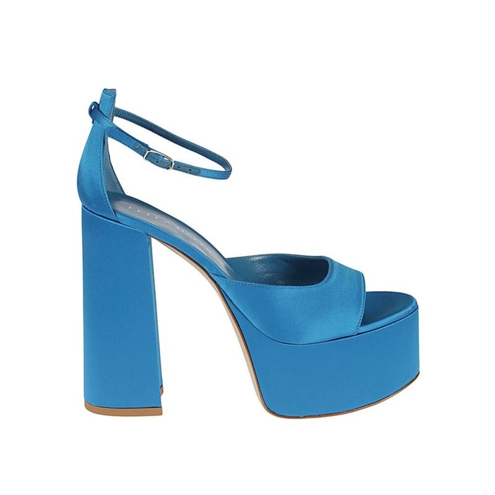 Lella Baldi Women's Blue Satin Platform Sandals